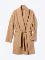 Plush shawl collar coat