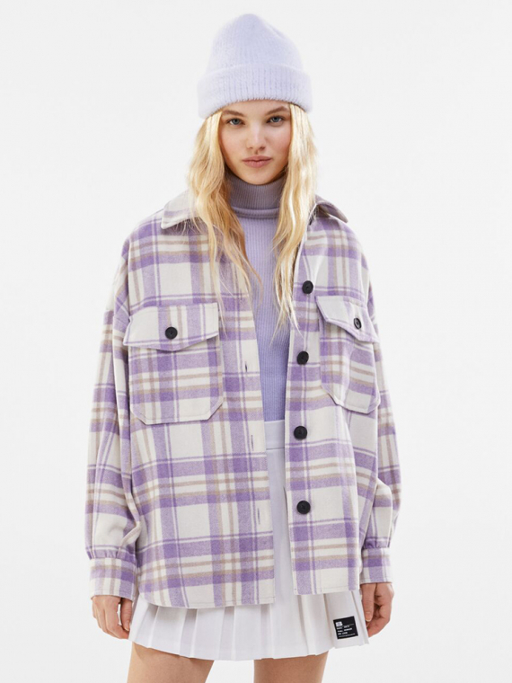 Oversized check overshirt