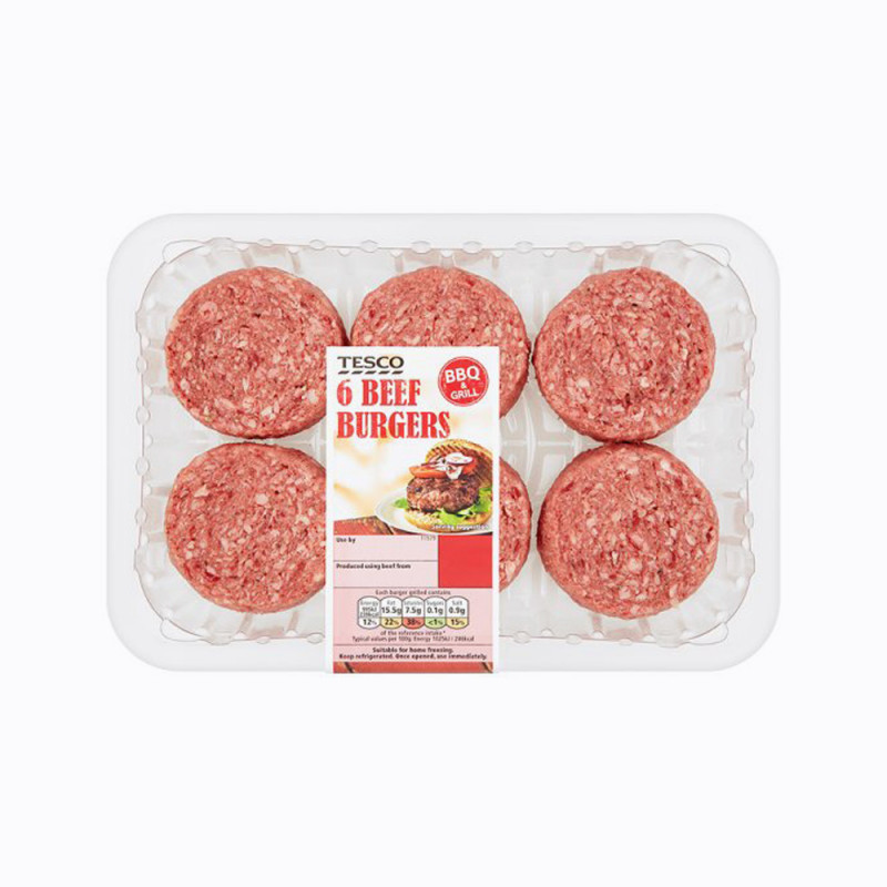 Tesco 6 Beef Burgers