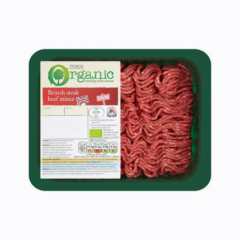 Tesco Organic Beef Steak Mince