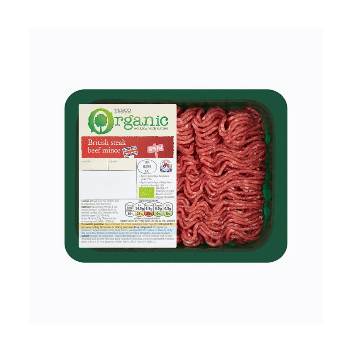 Tesco Organic Beef Steak Mince