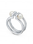 Double Pearl Ring in Sterling Silver